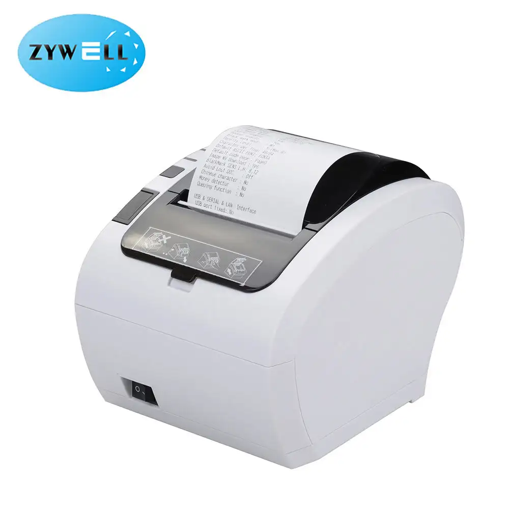 Zywell - Zywell makbuz yazıcı ZY306 3 80mm doğrudan termal poz yazıcı Otomatik kesici biletleri yazıcı masaüstü 80 makbuz yazıcı 1