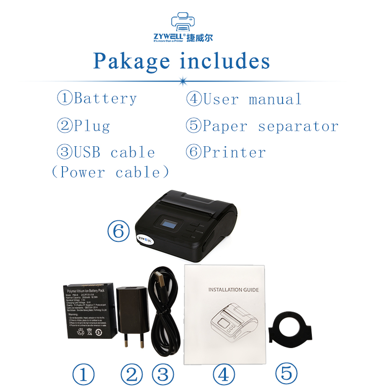 Zywell - Zywell Bluetooth Portable Templect Printer 19