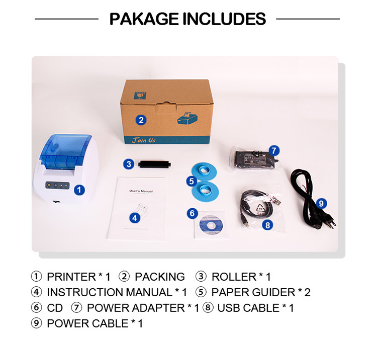 ZYWELL - Printina de ranking de supermercado de supermercados de fábrica Impressora de etiqueta Zywell ZY3310 Bluetooth Thermal Printer USB+BT 19