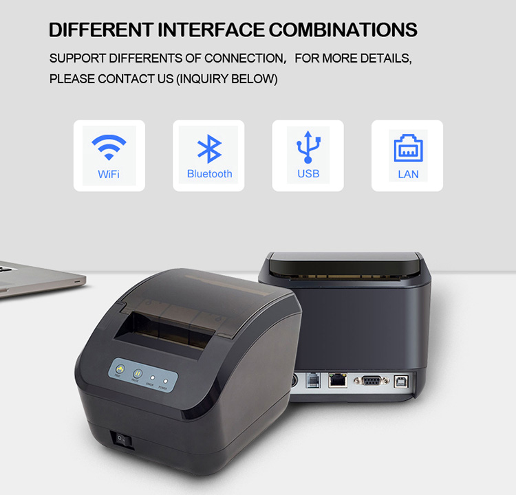 ZYWELL - Printina de ranking de supermercado de supermercados de fábrica Impressora de etiqueta Zywell ZY3310 Bluetooth Thermal Printer USB+BT 17