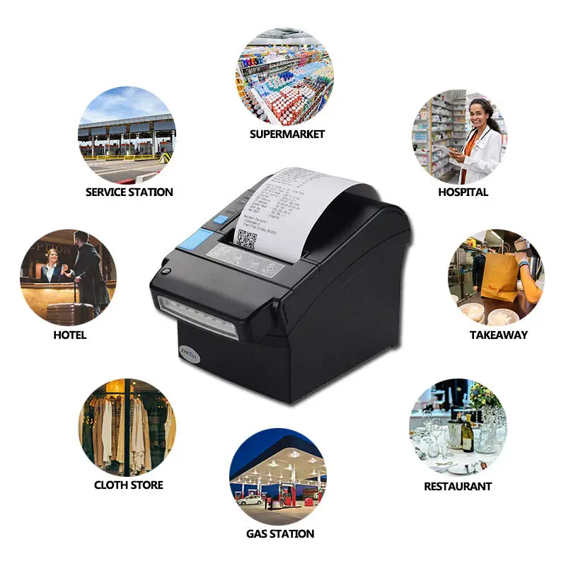 80mm Thermal Receipt Printer with Cash Detector - USB RS232 LAN - Zywell 3