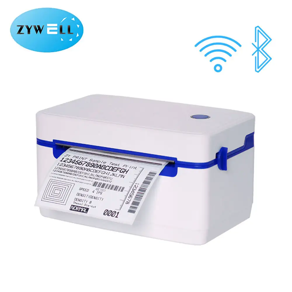 Zywell - Принтер квитанции Zywell Bluetooth Thermal ZY909 4 -дюймовый наклейка Адрес при принтере A6 USB USB+Wi -Fi 1