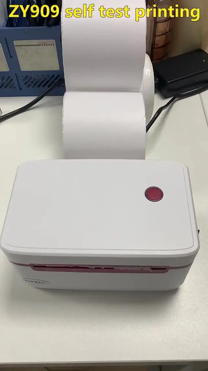 Zywell 4-Inch Bluetooth Thermal Label Printer with Paper Holder 2