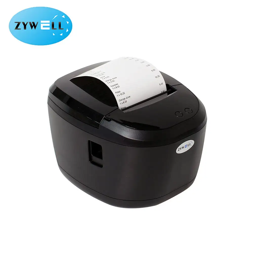 ZYWELL - Zywell Recibo Impresora Black and White Thermal Printer ZY308 80 mm Hotel Bill Biên lai máy in USB+LAN 1