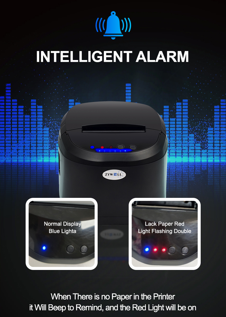 Zywell - Máy in nhiệt chất lượng cao tự động cắt 80mm USB Giao diện WiFi 80mm Máy in mã vạch USB+WiFi 14