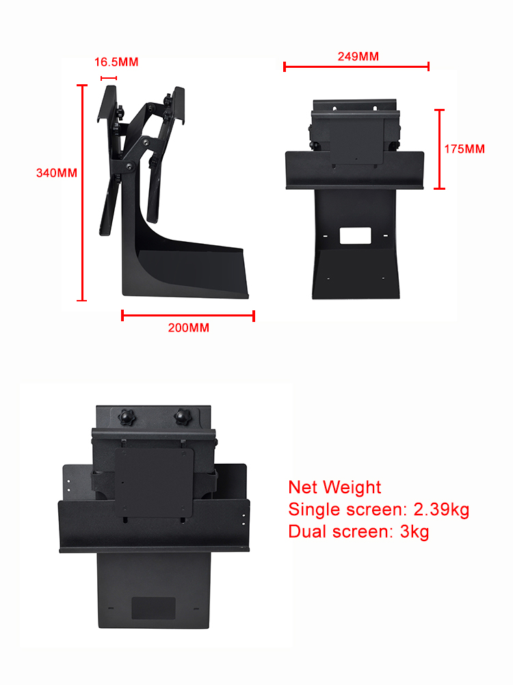 Zywell - Tiketerler 3 inç 80mm termal makbuz çıkartma yazıcı STND Çift ekranlı yazıcı standı ile ayarlanabilir ped standı 14
