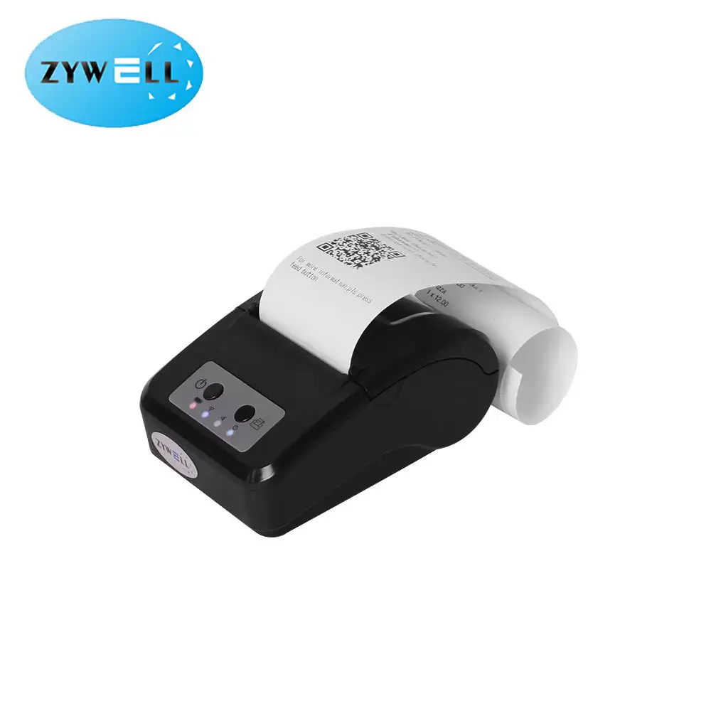 ZYWELL - Mini mobile printer pocket printer zywell 58mm usb bluetooth hand held thermal receipt printer USB+BT 1