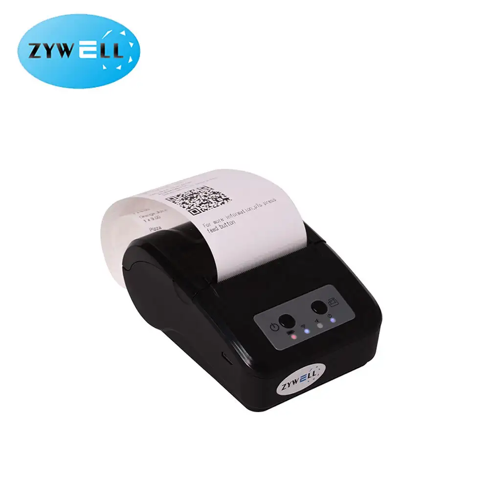 ZYWELL - Inalámbrico mini lindo teléfono móvil Handheld Bill Bill Ticket Recibo de recibo Bluetooth Portable Termal Termal Recibo móvil Impresora 1