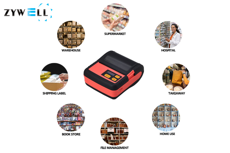 Zywell - 2020 Portable Wholesale Price Roll Paper Date WiFi Label Printer Printer USB+WiFi 9