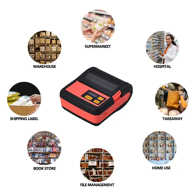 ZYWELL - Wireless 80 mm thermal label printer ZM02 on sale portable bluetooth mini sticker printer Mobile Label Printer 1