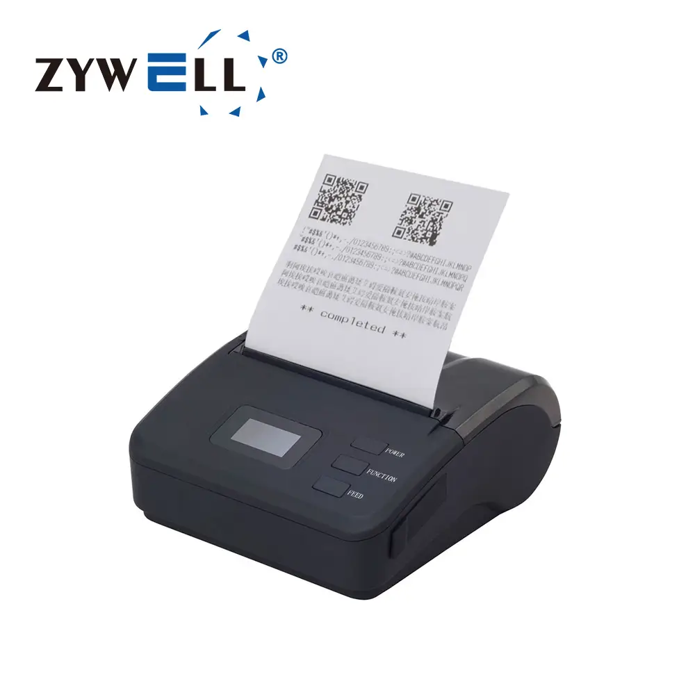 ZYWELL - MINI 80 mm Mini imprimante thermique portable avec batterie Zywell ZM01 POS IMPRIRANTE DE RÉCONNAGEMENTS EN STOCK USB + RS232 + BT 1
