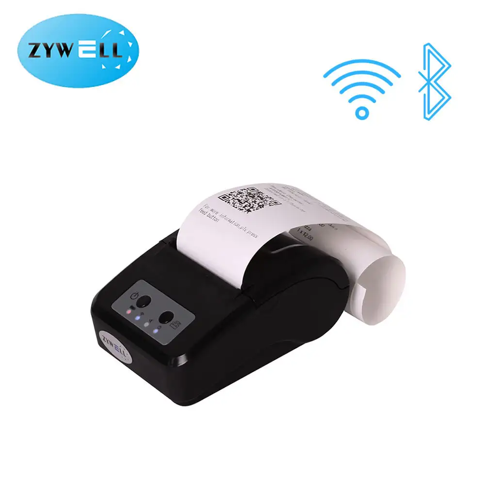 ZYWELL - Zywell OEM mobile thermal printer usb wifi connect 1800mAh battery mini hand held receipt printer Mobile Receipt Printer 1