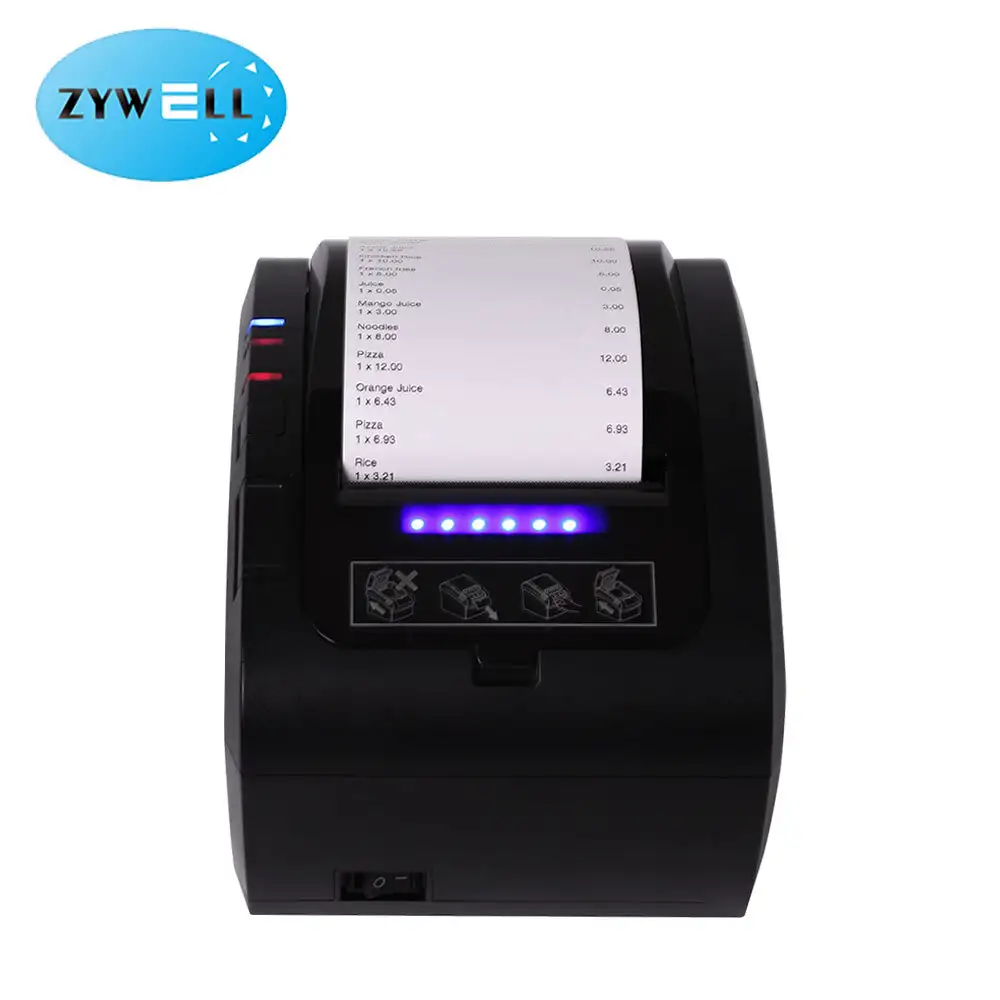 Zywell - 2021 Supplies de vendas a quente OEM/ODM Térmica Printina de Bill Térmica 80mm Lembrete de voz humana Impressora ZY606 1