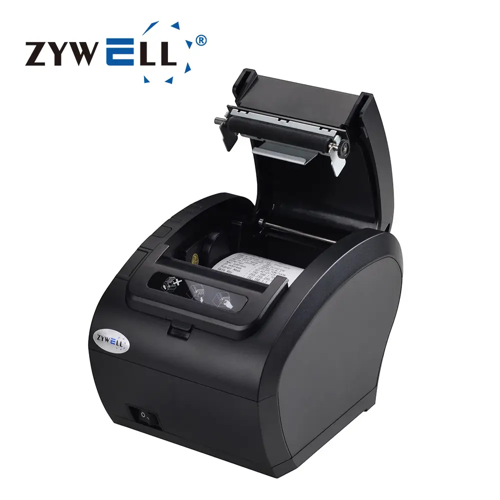Zywell - طباعة Bluetooth Print Bluetooth Brinter 80 مم آلة إيصال حرارية Zy307 مع Cutter Cutter USB+RS232+LAN+BT 1