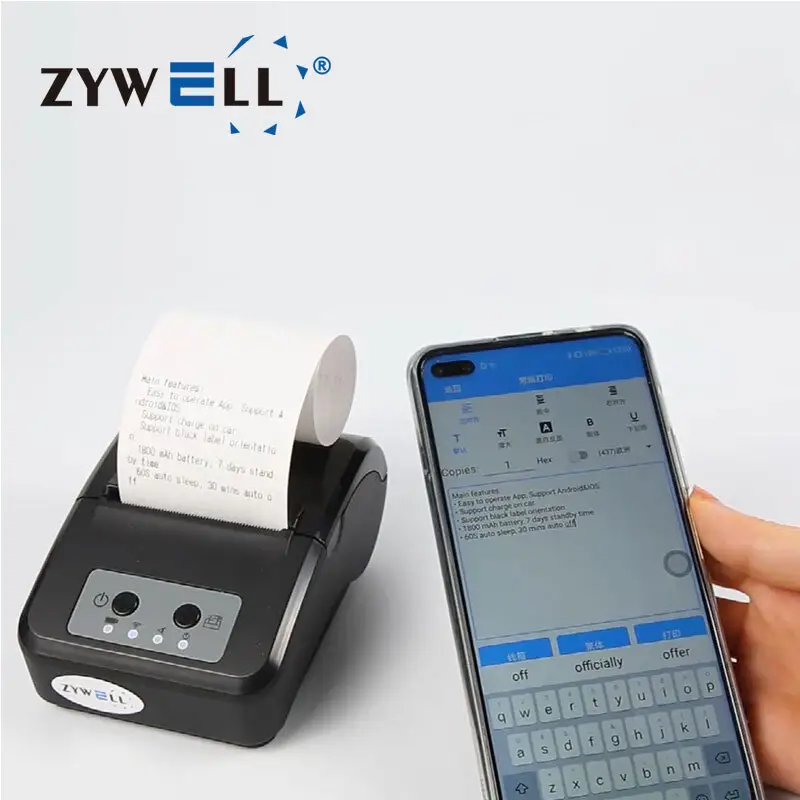 ZYWELL | High-quality portable bluetooth receipt printer supply 6