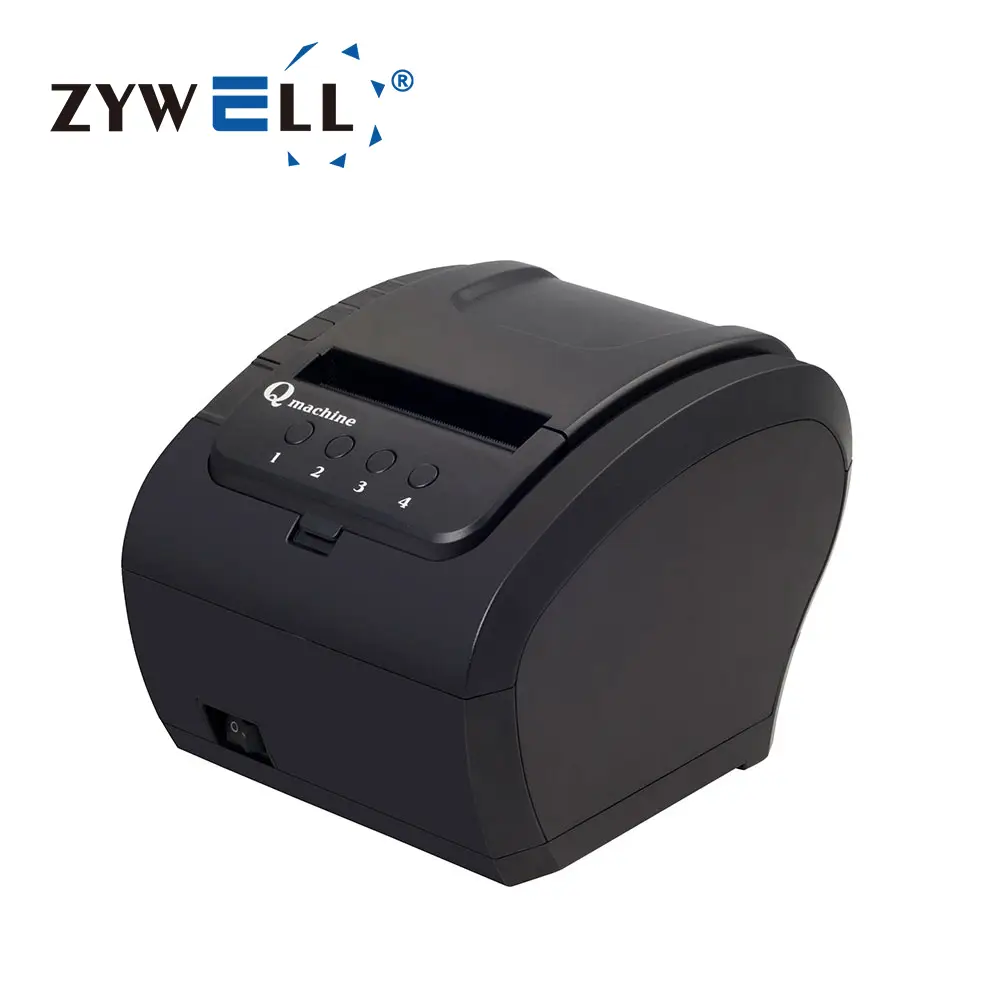 Zywell - เครื่องพิมพ์ใบเสร็จรับเงินความร้อน POS คุณภาพสูงการออกแบบใหม่ 4 กลุ่มเครื่องพิมพ์ตั๋วคิว USB+RS232+LAN 1