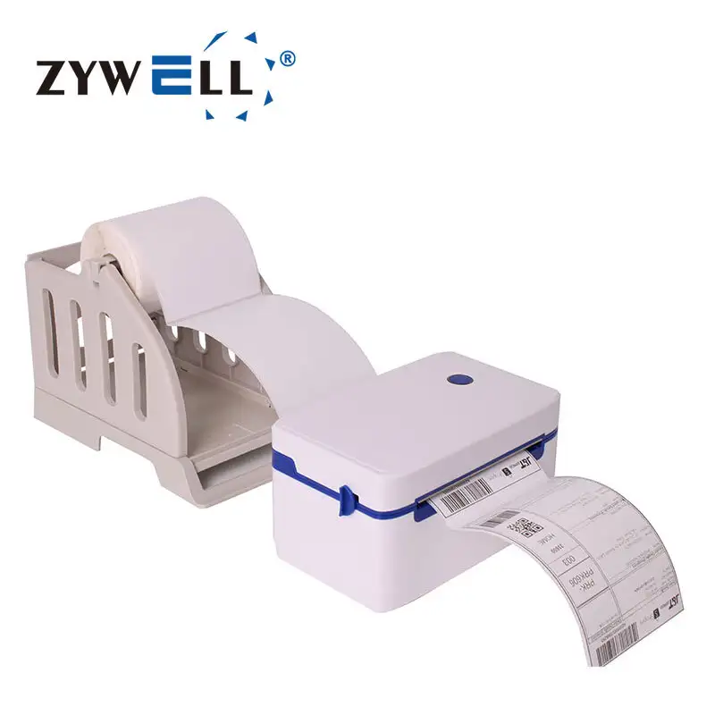 Zywell - OEM Waybill Sticker Impressora ZY909 Impressora térmica A6 4x6 Rótulos de remessa com suporte de papel USB+WiFi 1