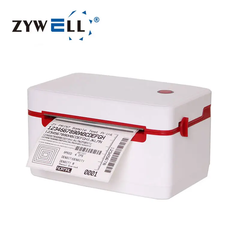 Zywell 4-Inch Bluetooth Thermal Label Printer with Paper Holder 4