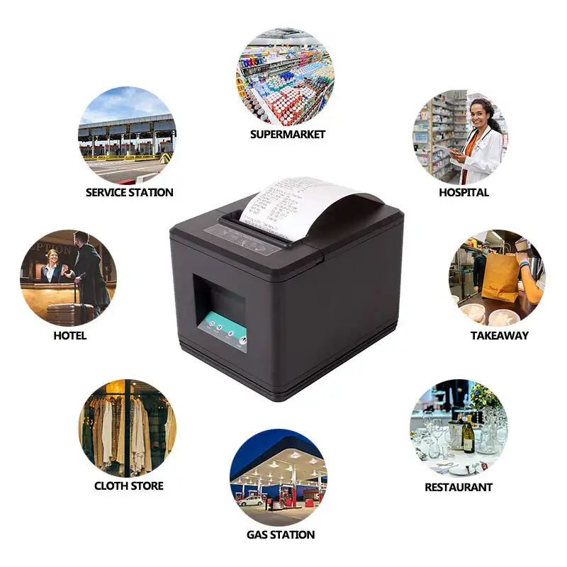 ZYWELL - Printer Tiket Penerimaan Termal Grosir ZY907 80mm WiFi Bluetooth Printer Tiket dengan Adaptor bawaan yang ditingkatkan Super September 1