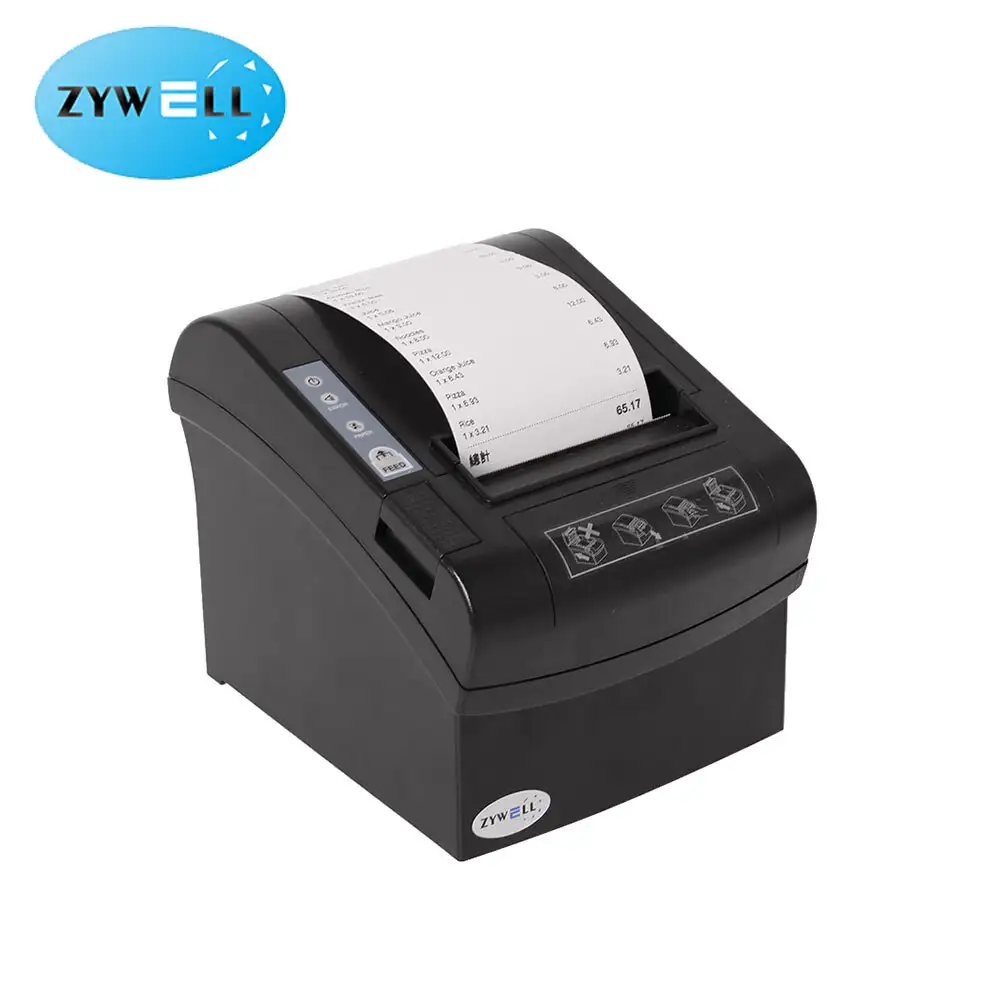 Zywell - Printer Pos Hemat Biaya Pos Penerimaan 80mm Printer Kertas Termal ZY806 Printer Termal Bluetooth USB+RS232+LAN+BT 1