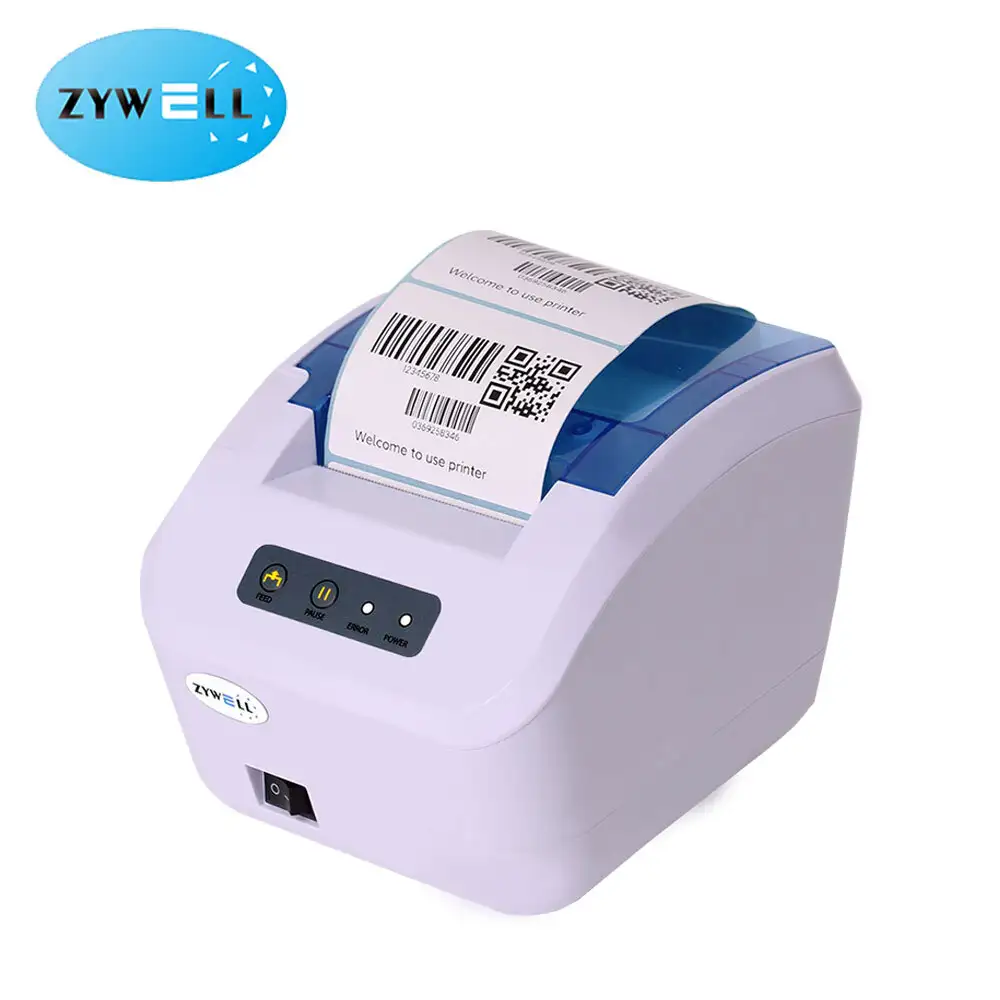 Zywell - USB Ethernet Termal Etiket Masaüstü Barkod Yazıcı USB+RS232+LAN 1