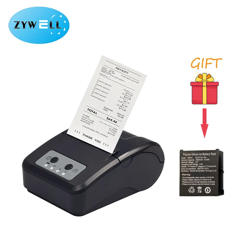 Custom bluetooth mobile thermal receipt printer for sale Manufacturer | ZYWELL 5