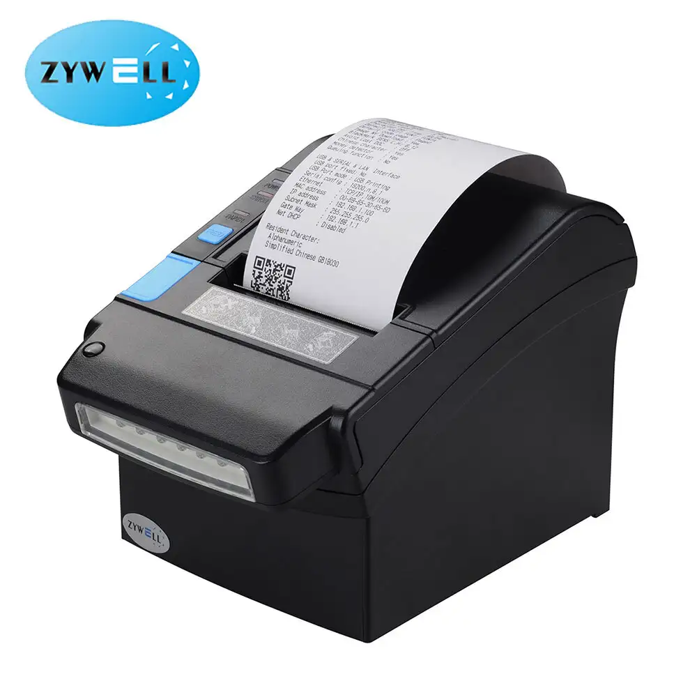 Zywell - Android billiges Restaurant 80mm Thermal POS -Drucker USB mit Bargelddetektor ZY906 Quittungsdrucker USB+RS232+LAN 1