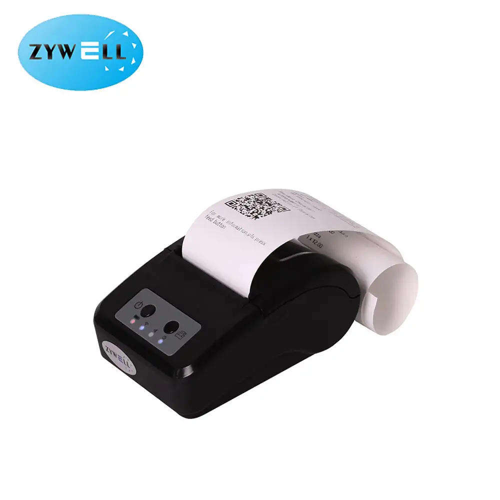 Zywell - Zywell Mini Impresora 2 pulgadas de 58 mm Impresora de recibo térmico ZM03 Impresora portátil de factura de bolsillo de mano USB+BT 1