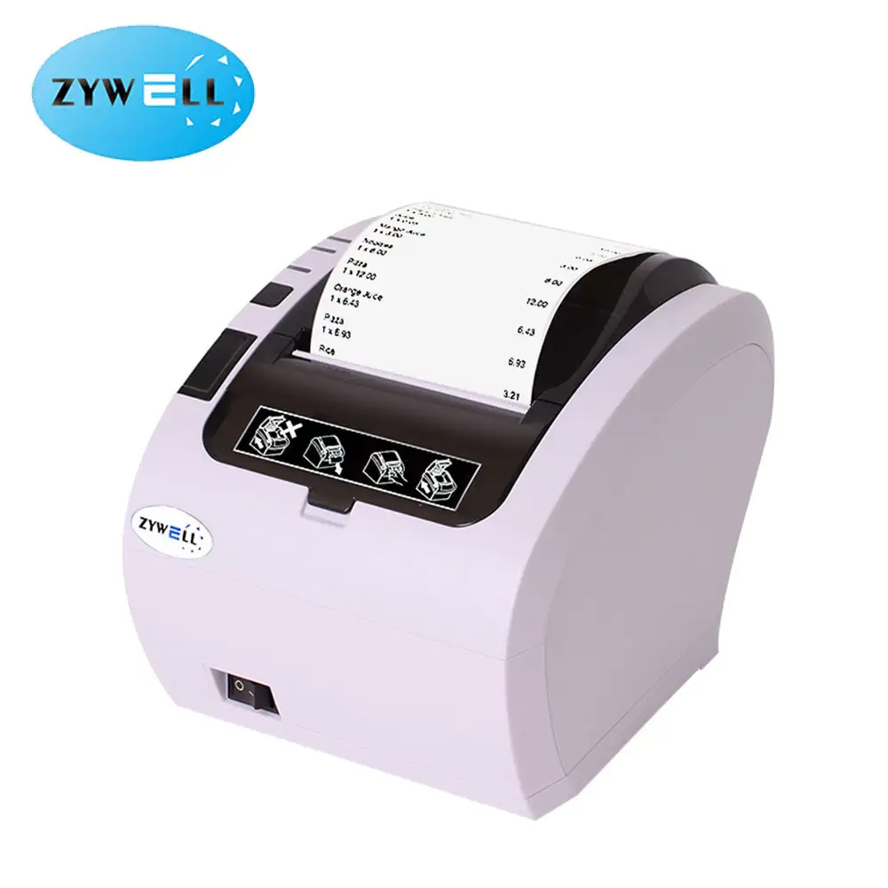 ZYWELL - Imprimante USB thermique Zywell Imprimante ZY303 Machine d'impression de reçus 3 pouces imprimante POS en stock USB + LAN 1