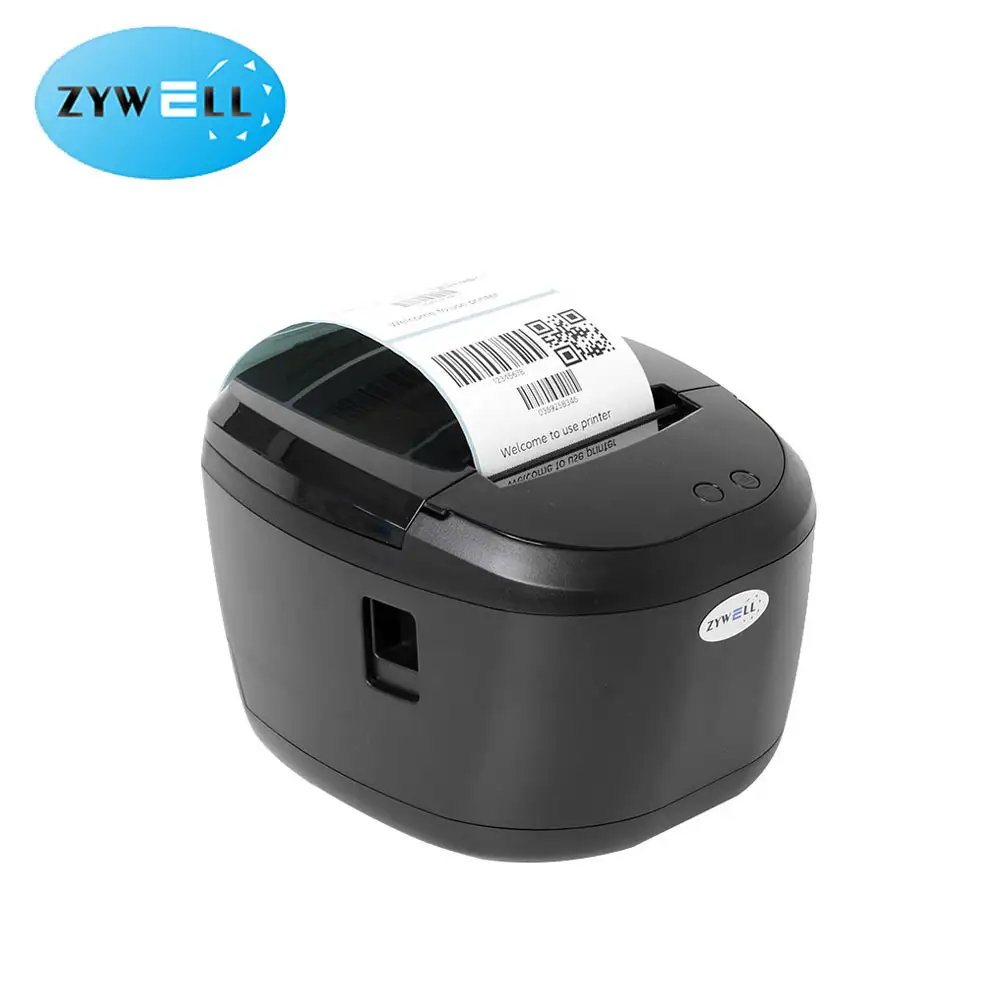 Zywell - Yüksek Kaliteli Termal Yazıcı Otomatik Kesme 80mm USB WiFi Arayüzü 80mm Etiket Barkod Yazıcı USB+WiFi 1