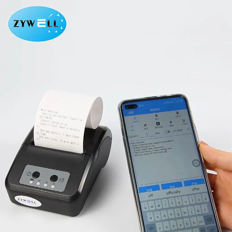 For Warehousing Logistics Mobile Bluetooth Thermal Printer by ZYWELL 8