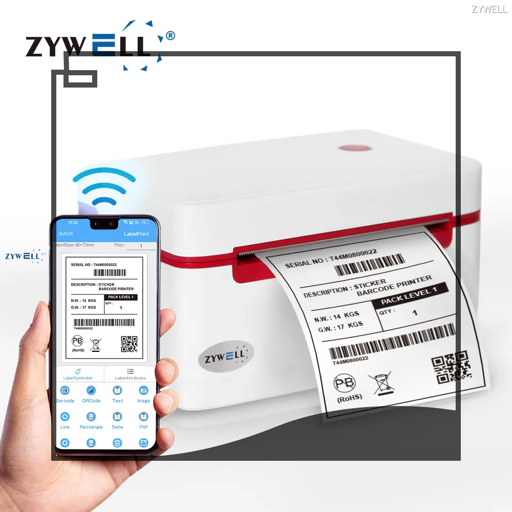 ZYWELL | Customized 4 inch bluetooth thermal printer price 1