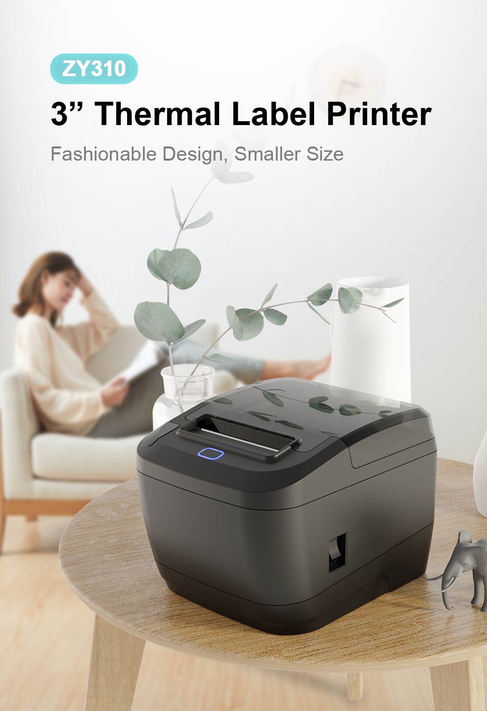 Zywell - Zywell Imprimante High -end 3inch Thermal Barcode Printer Zy310 Pharmacy Label Machine USB+WiFi 7