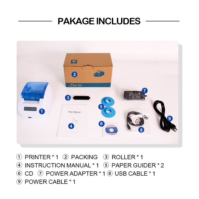 Zywell Impresora de Codigo de Barras Thermal Label Lork Roll Cut Digital Label Printer ZY3310 16