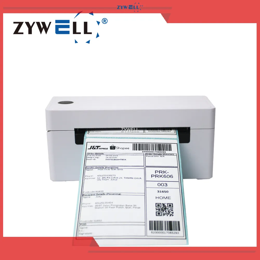 ZY4310 4Inch Thermal Label Printer with Flip-Side Cover & 4 Auxiliary Rollers 1