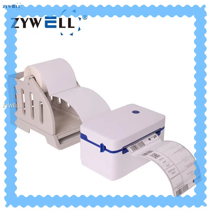 Zywell ZY909 4x6 Thermal Shipping Label Printer with Paper Holder 1