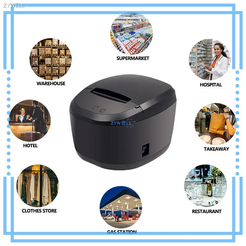 Zywell 80mm Thermal Receipt Printer - Fast, Reliable & Efficient 1