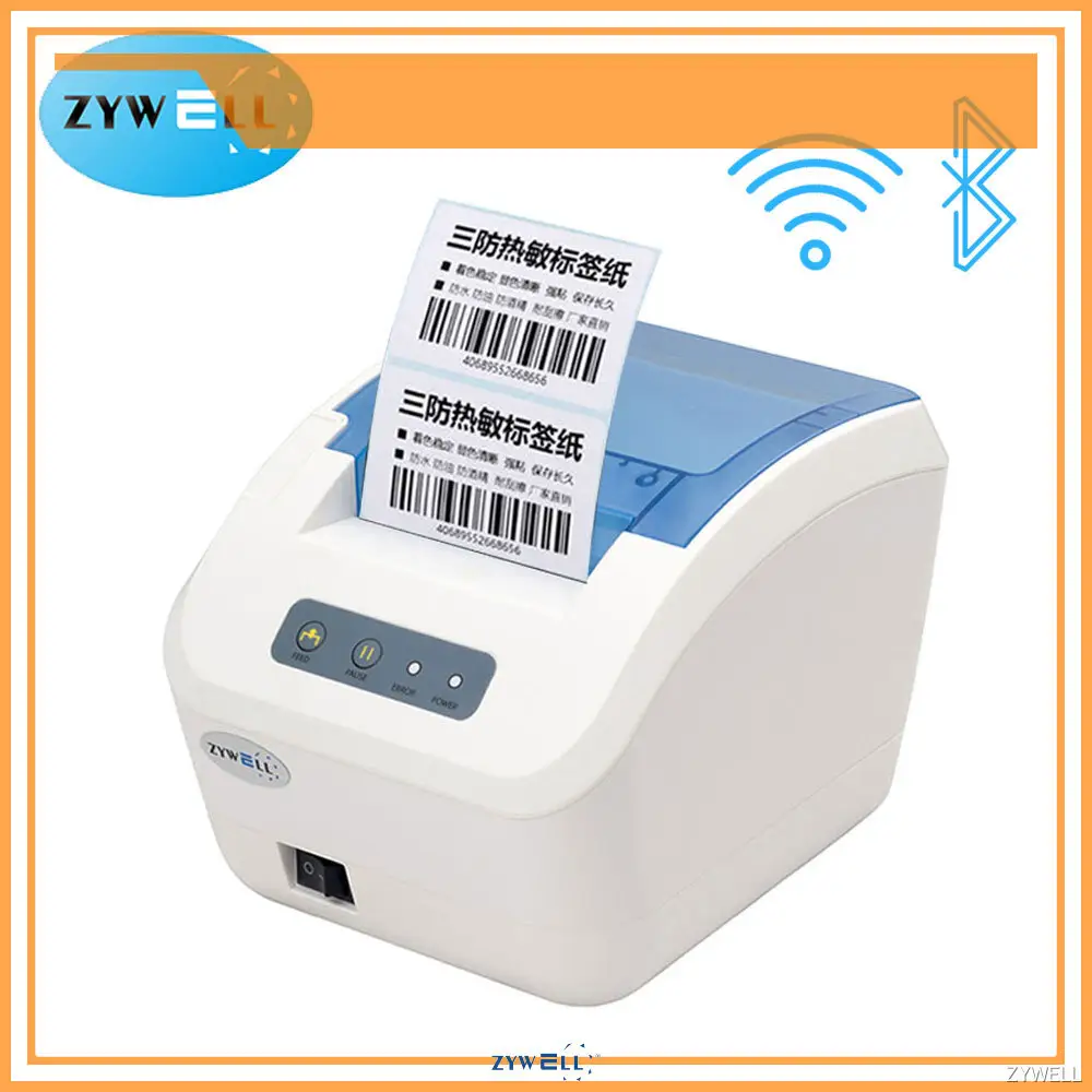 Factory Price 80mm Thermal Printer: Zywell ZY609 - Barcode/Label/Receipt - USB+Serial+LAN - Thermal Line Printing - Black and White. 1
