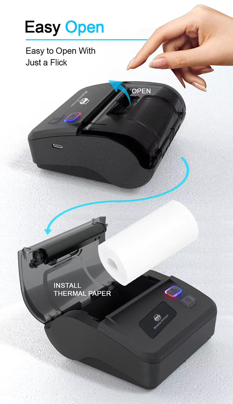 Portable 80mm Thermal Receipt Printer Wireless Mobile Bluetooth Printing - TypeC 15