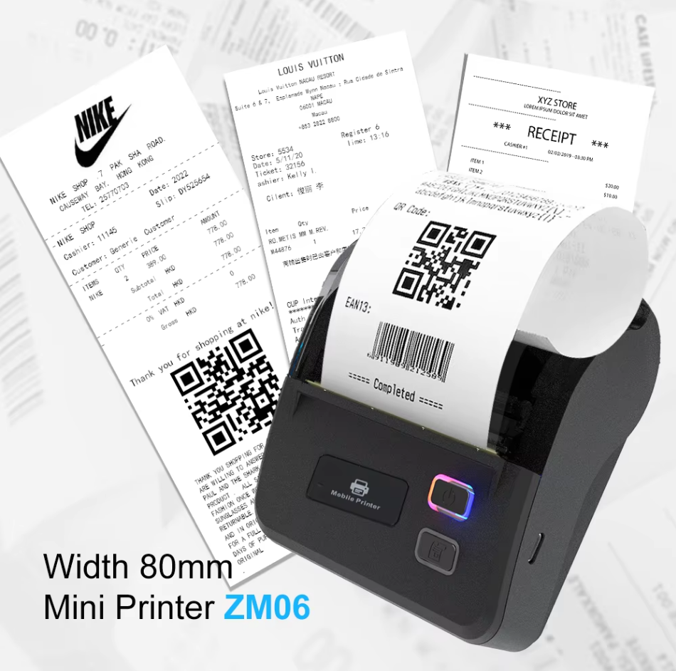 Portable 80mm Thermal Receipt Printer Wireless Mobile Bluetooth Printing - TypeC 9
