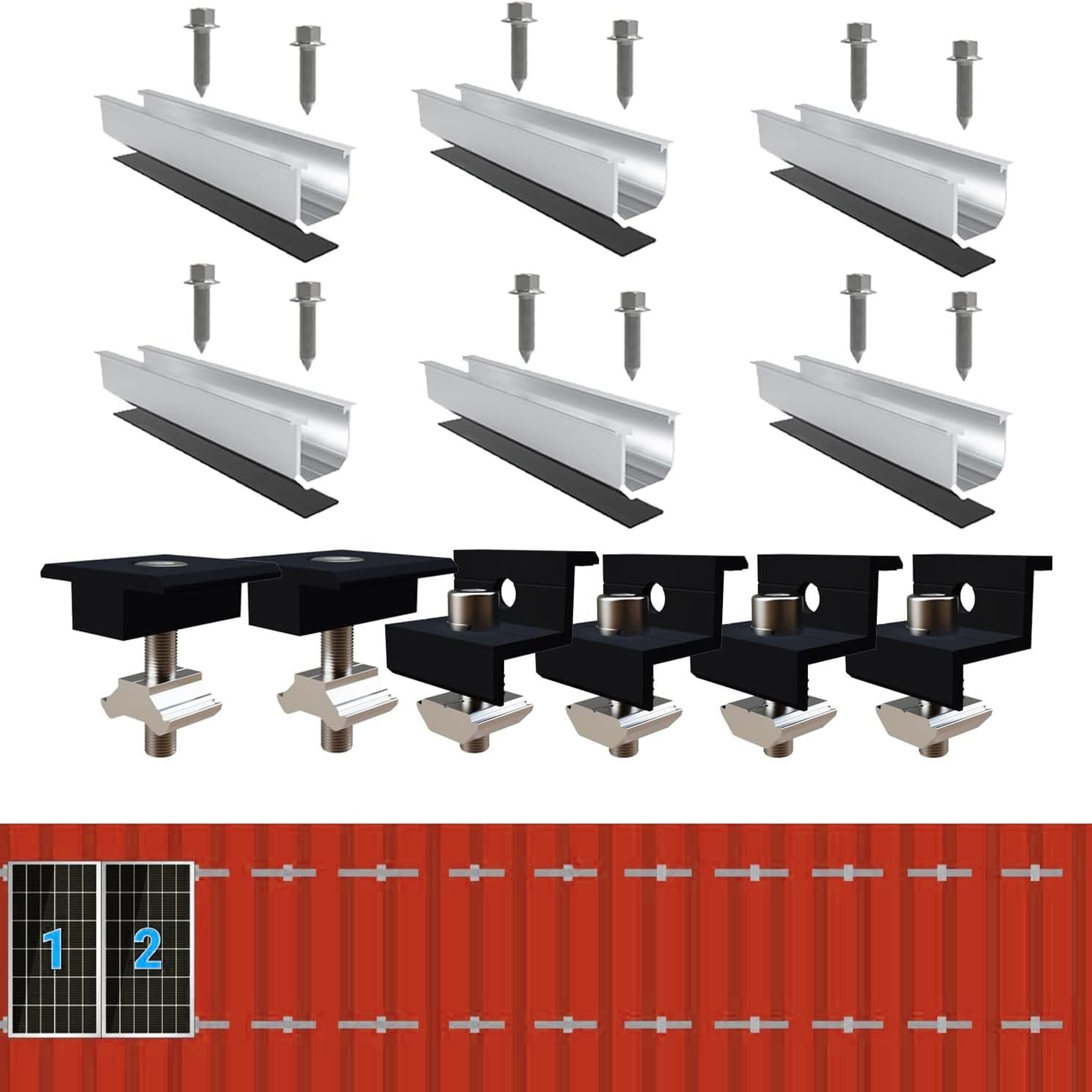 Solar Bracket Metal Roof Mounting Set 12 cm | Tripsolar