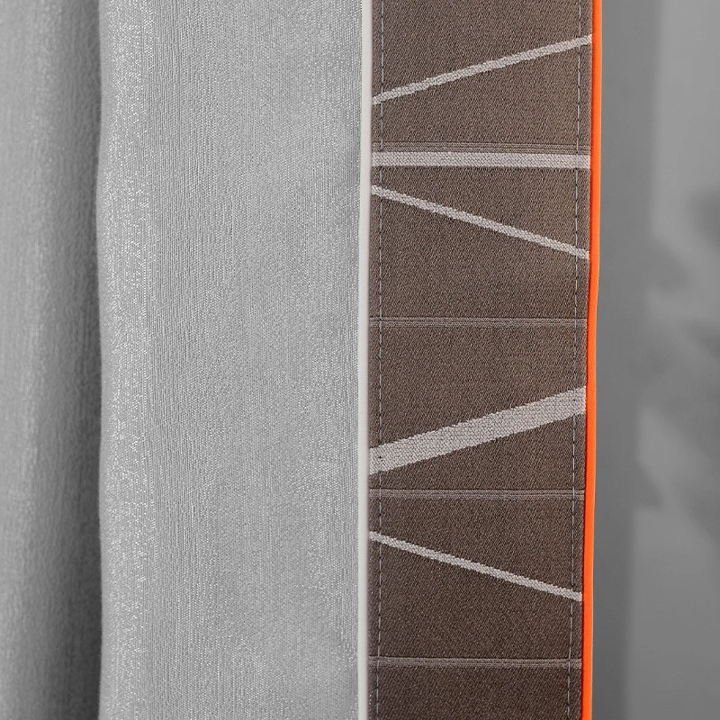 Rideau jacquard en polyester occultant à isolation thermique de luxe pour salon personnalisé 6