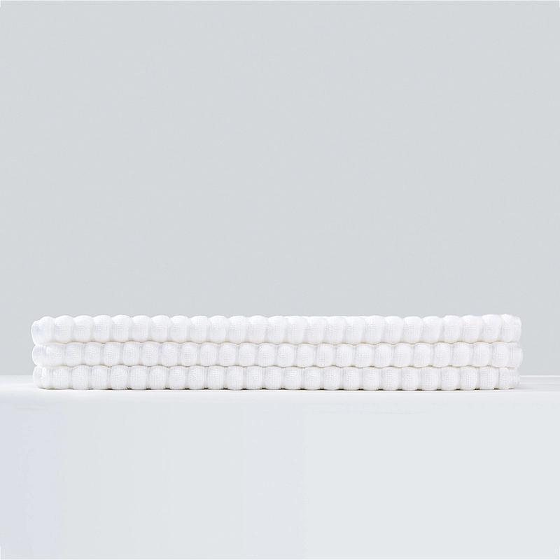 Wholesale Hotel Bathroom White Cotton Soft Non Slip Jacquard Bath Mat 1