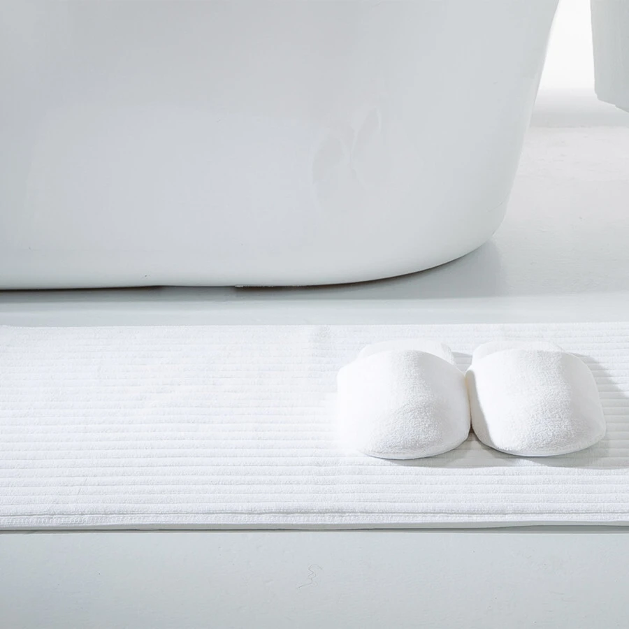 Salle de bains de l'hôtel de haute qualité en coton blanc tapis de bain de plancher anti-dérapant doux 1