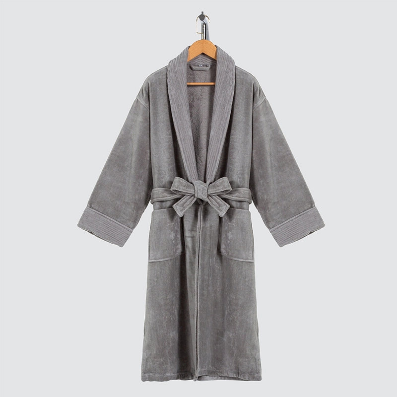ELIYA Hooded Terry Cloth Robes Women Plaid Pattern Bathrobe Robe 2023 Men's Sleepwear 100% Cotton Hotel Bathrobe 1