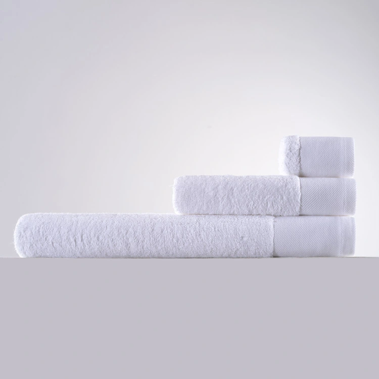 White towel sets single-loop 100%cotton with slap-up dobby border design 1