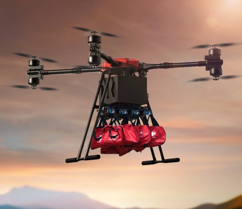 Heavy-lift Coaxial Octocopter 50kg Payload For Firefighting And ...