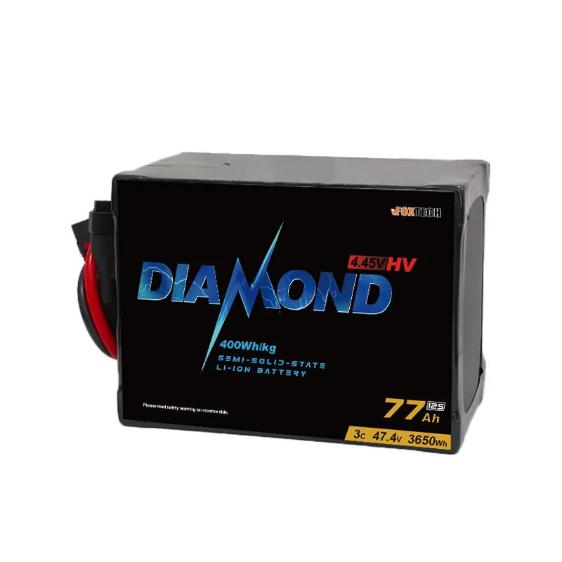 Diamond 400Wh/kg Series 4.45V High Voltage Semi-Solid-State Li-ion Battery 6S 7S 12S 14S 18S 24S 77000mAh 1