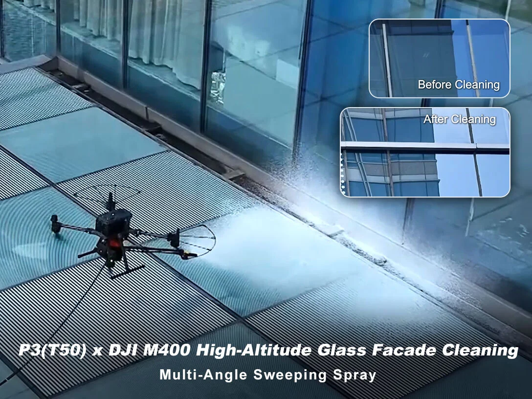 P3 (T50) Sistem Pembersihan Drone Tethered untuk Fasad Kaca | Dji m400 1