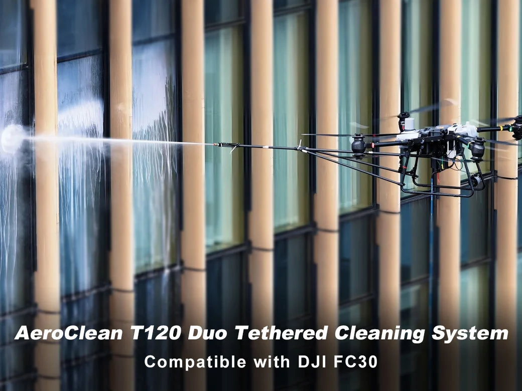 High-Altitude Drone Cleaning System for DJI FlyCart 30 AeroClean T120 Duo 1